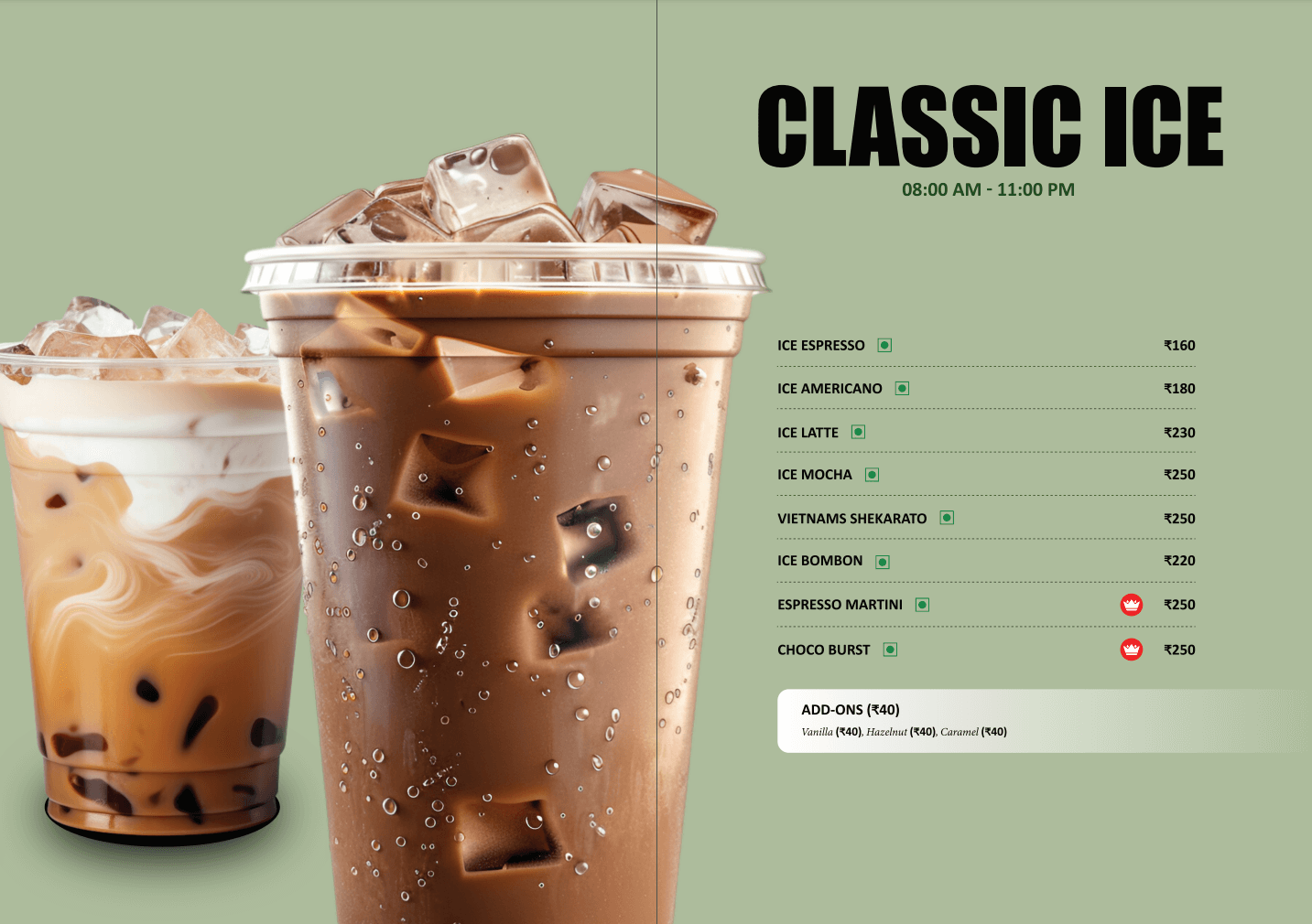 Meloghrano signature latte menu